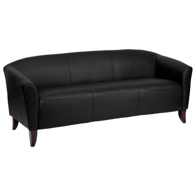 Flash Furniture HERCULES Imperial Series Black Leather Sofa, 111-3-BK-GG