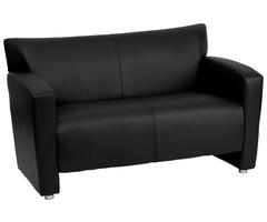 Flash Furniture HERCULES Majesty Series Black Leather Loveseat, 222-2-BK-GG