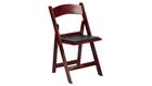 Flash Furniture HERCULES Series 1000 lb. Capacity Red Mahogany Resin Folding Chair with Black Vinyl
