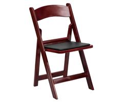 Flash Furniture HERCULES Series 1000 lb. Capacity Red Mahogany Resin Folding Chair with Black Vinyl