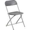 Flash Furniture HERCULES Series 800 lb. Capacity Premium Grey Plastic Folding Chair, LE-L-3-GREY-GG
