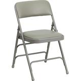 Flash Furniture HERCULES Series Curved Triple Braced & Double Hinged Gray Vinyl Upholstered Metal Fo screenshot. Chairs directory of Office Furniture.