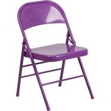 Flash Furniture Hercules Color Burst Series Impulsive Purple Triple Braced and Double Hinged Metal F screenshot. Chairs directory of Office Furniture.
