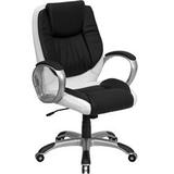Flash Furniture High Back White Leather Executive Office Chair with Flip-Up Arms (FLA-CH-CX0217M-GG) screenshot. Chairs directory of Office Furniture.