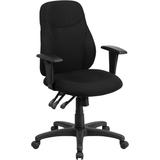 Flash Furniture Mid-Back Black Fabric Multi-Functional Ergonomic Swivel Task Chair with Height Adjus screenshot. Chairs directory of Office Furniture.