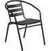 Flash Furniture Silver Metal Restaurant Stack Chair with Aluminum Slats, TLH-017C-GG