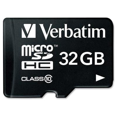 Verbatim 32GB Premium MicroSDHC Memory Card with Adapter, Class 10 (Class 10 - 1 Card/1 Pack)