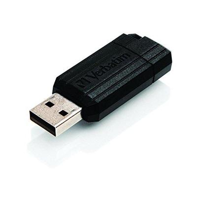 Verbatim 64 GB PinStripe USB 2.0 Flash Drive, Black 49065
