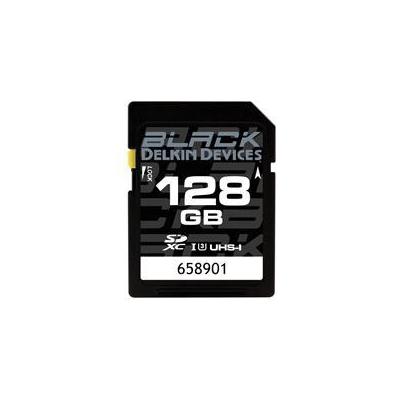 Delkin - 128GB Black SD HC UHS-I U3 Memory Card, Up to 99MB/s Transfer Speed, Break Resistant