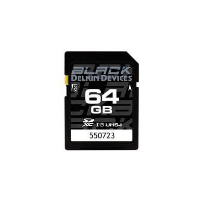 Delkin - 64GB Black SD HC UHS-I U3 Memory Card, Up to 99MB/s Transfer Speed, Break Resistant