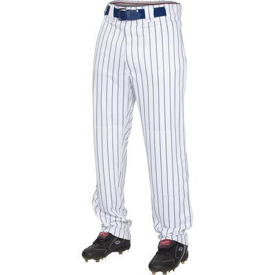 Rawlings Youth Semi-Relaxed Pants with Pin Stripe Design, 2X, White/Navy