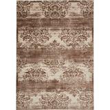 Beige Rectangle 8' x 11'8" Area Rug - Lark Manor™ Mathieu Oriental Dark/Cream Area Rug 60.0 x 0.5 in brown/whitePolypropylene | Wayfair