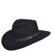 Scala Classico Men's Crushable Outback Felt Hat Black Size XL