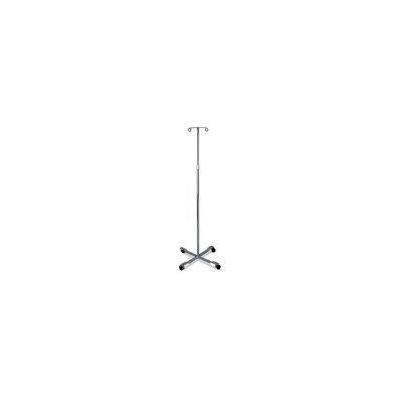 Medline Industries MDS80441 Four Leg IV Poles Stand, 2 Hook, 4 Caster, Chrome, Latex Free, 47" to 85