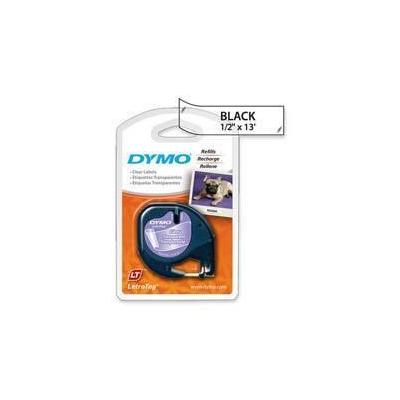 Dymo LetraTag Plastic Label Tape Cassette, 1/2in x 13ft, Clear # DYM16952