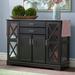 Winston Porter Carey-Ann 47.25" Wide 2 Drawer Server Wood in Black | 35.4 H x 47.25 W x 15.75 D in | Wayfair ANDO1857 26237439