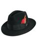 Scala Classico Men's Felt Center Dent Fedora Black Size L