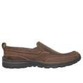Skechers Men's Relaxed Fit: Superior - Gains Loafer Shoes | Size 10.0 | Brown | Leather/Textile