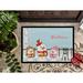 Caroline's Treasures Burlap Merry Christmas Carolers Miniature Schnauzer Non-Slip Outdoor Door Mat Rubber in White | 24 W x 36 D in | Wayfair