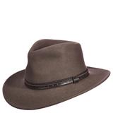 Scala Classico Men's Crushable Outback Felt Hat Khaki Size M