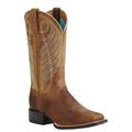 Ariat Round Up Wide Square Toe - Womens 6 Brown Boot B