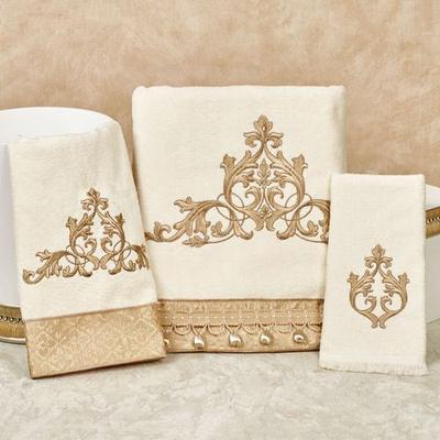 Monaco Bath Towel Set Light Cream Bath Hand Fingertip, Bath Hand Fingertip, Light Cream