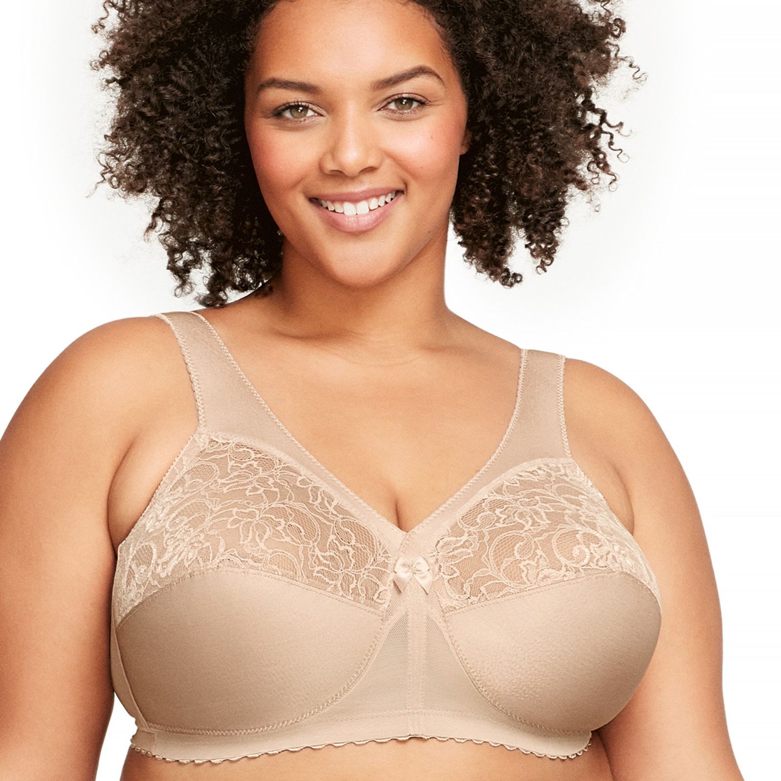 Glamorise MagicLift Full-Figure Support Bra (Size 48-F) Blush, Nylon,Polyester,Spandex