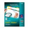 Avery Index Maker Index Divider 12 - 12 Tab(s)/Set - 8.5 Divider Width x 11 Divider Length - 3 Hole Punched - White Paper Divider - Multicolor Paper Tab(s) - 5 / Set