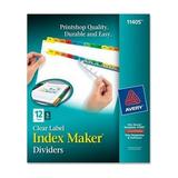 Avery Index Maker Index Divider 12 - 12 Tab(s)/Set - 8.5 Divider Width x 11 Divider Length - 3 Hole Punched - White Paper Divider - Multicolor Paper Tab(s) - 5 / Set