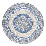 Blue/Green Round 4' Indoor Area Rug - August Grove® Launcelot Geometric Handmade Braided Area Rug | Wayfair VVRO4596 32111628