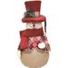 Northlight Seasonal 22.75" Red & Brown Plaid Snowman w/ Shovel Tabletop Christmas Figure Plastic | 22.75 H x 11.75 W x 10.5 D in | Wayfair 32259311