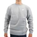 Nike Mens' Nike Sportswear Club Crew Long Sleeved T-Shirt, Grey Heather/White,Small