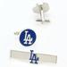 Los Angeles Dodgers Silvertone Team Logo Tie Clip & Cufflinks Set