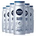 NIVEA MEN Silver Protect Shower Gel Pack of 6 (6 x 500ml), Anti-Bacterial Body Wash with Silver Ions, All-in-1 Shower Gel for Men, Strong NIVEA MEN Shower Gel