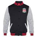 Liverpool FC Official Gift Mens Retro Varsity Baseball Jacket Black Small