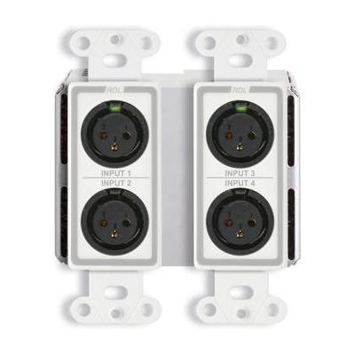 RDL DD-BN40 4 x 2 Wall-Mounted Bidirectional Mic/Line Dante Interface (White) DD-BN40