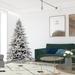 The Holiday Aisle® Utica Flocked Fir Artificial Christmas Tree w/ Multicolored Light, Metal | 6.5' H | Wayfair HLDY2469 32405483
