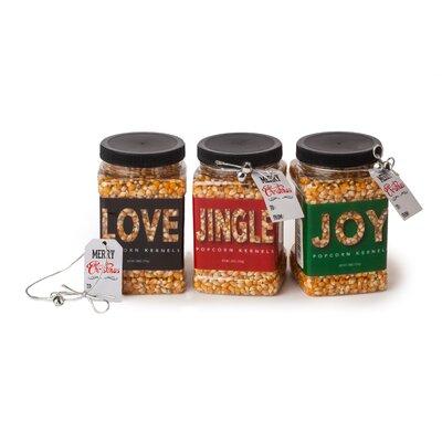 Wabash Valley Farms 3 Piece 28 oz. Gourmet Popping Corn Holiday Jar Set in Green/Red | Wayfair 36062
