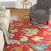 Red 105 x 0.25 in Indoor Area Rug - Winston Porter Emrick Handmade Looped Wool Area Rug Wool | 105 W x 0.25 D in | Wayfair CHLH6251 32895732