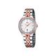 Festina Women's Quartz Watch with White Dial Analogue Display and Silver Stainless Steel Rose Gold Plated Bracelet F16868/2