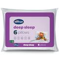 Silentnight Deep Sleep Pillow Pack of 6 - Soft Hotel Bed Pillows 6 Pack - Machine Washable Hollowfibre Sleep Easy Pillows,White