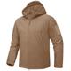 TACVASEN Outdoor Warm Fleece Jacket Mens Full Zip Jacket Waterrpoof Soft Shell Jacket Winter Military Coats Sand L