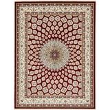 Red/White 96 x 0.5 in Indoor Area Rug - Astoria Grand Jackson Oriental Burgundy/Cream Area Rug Polypropylene | 96 W x 0.5 D in | Wayfair