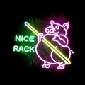 Nice Rack Real Glass Neon Light Sign Home Beer Bar Pub Recreation Room Game Room Windows Garage Wall Store Sign (17"x 14" Large)