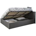 4ft Side Lift Ottoman Silver Grey Small Double Fabric Side Lift up Storage Bed