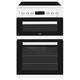 Beko KDC653W 60cm Double Oven 4 Burners Ceramic Cooker in White with Fully Programmable Timer