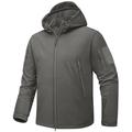 TACVASEN Windproof Work Fleece Jacket Mens Waterproof Softshell Jacket Fleece Outdoor Coats Military Blouson Grey M