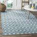 White 36 x 0.25 in Area Rug - Bungalow Rose Saleem Flatweave Cotton Turquoise/Navy Blue/Area Rug Cotton | 36 W x 0.25 D in | Wayfair