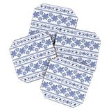 The Holiday Aisle® Snowdrift 5 Piece Coaster Set w/ Holder Wood in Blue/Brown/White | 3.5 H x 0.25 D in | Wayfair UNFP6948 33487102