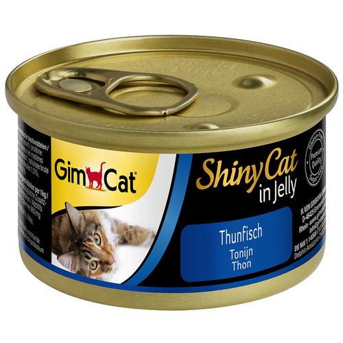 24x70g Thunfisch ShinyCat Jelly GimCat Katzenfutter